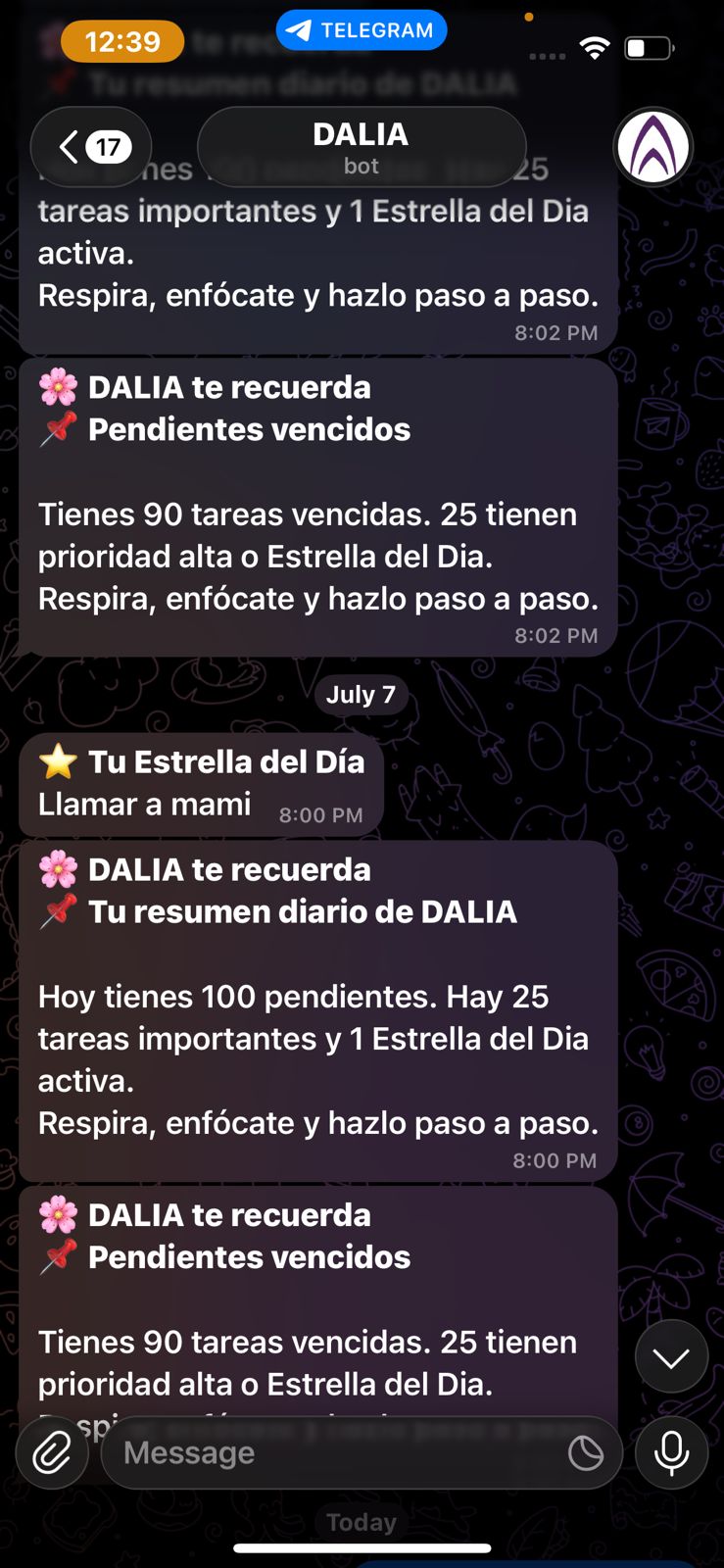 Captura de DALIA: Telegram