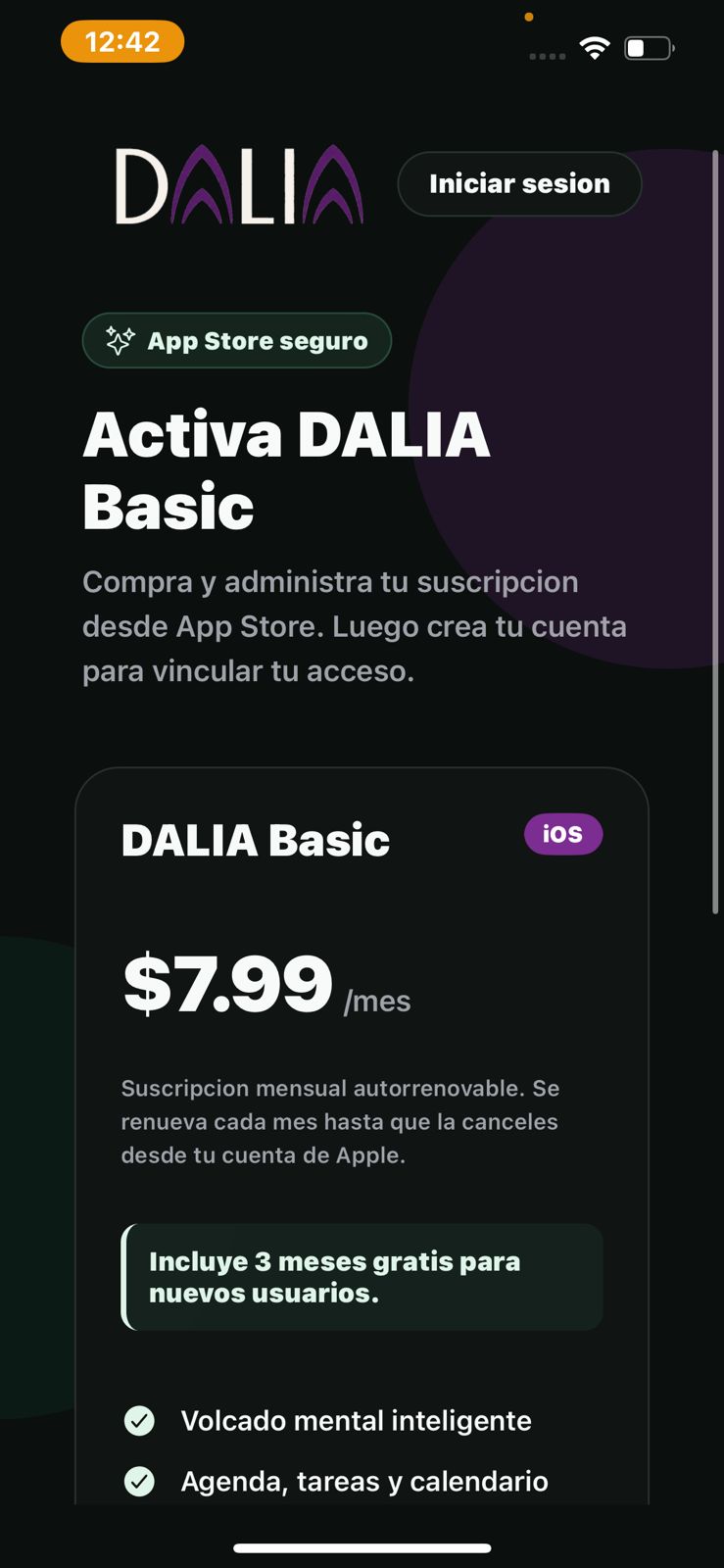 Captura de DALIA: Planes