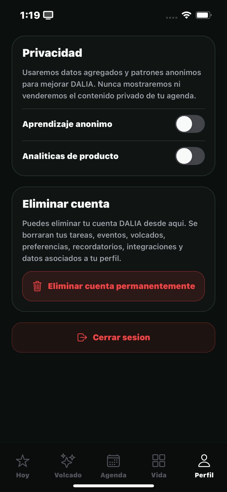 Captura de DALIA: Voz